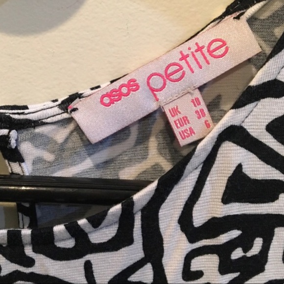 ASOS Black White Printed Sleeveless Bodycon Dress - Picture 3 of 4